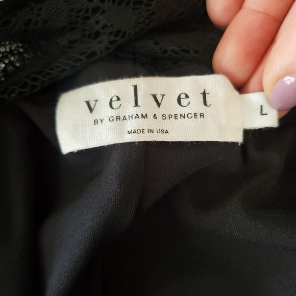 Velvet by Graham & Spencer Avena Black Lace Ruched Dress - Picture 8 of 9